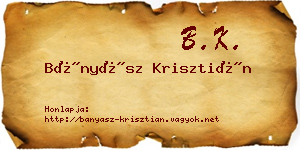 Bányász Krisztián névjegykártya